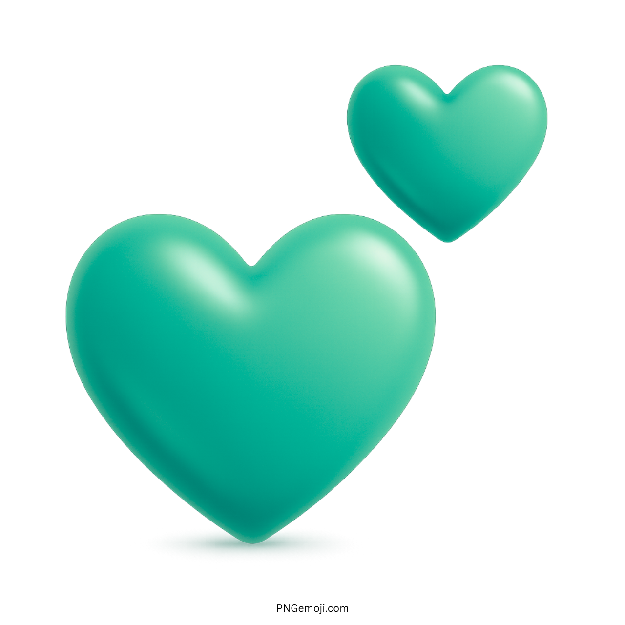 3D teal two hearts emoji symbolizing love and affection transparent PNG image