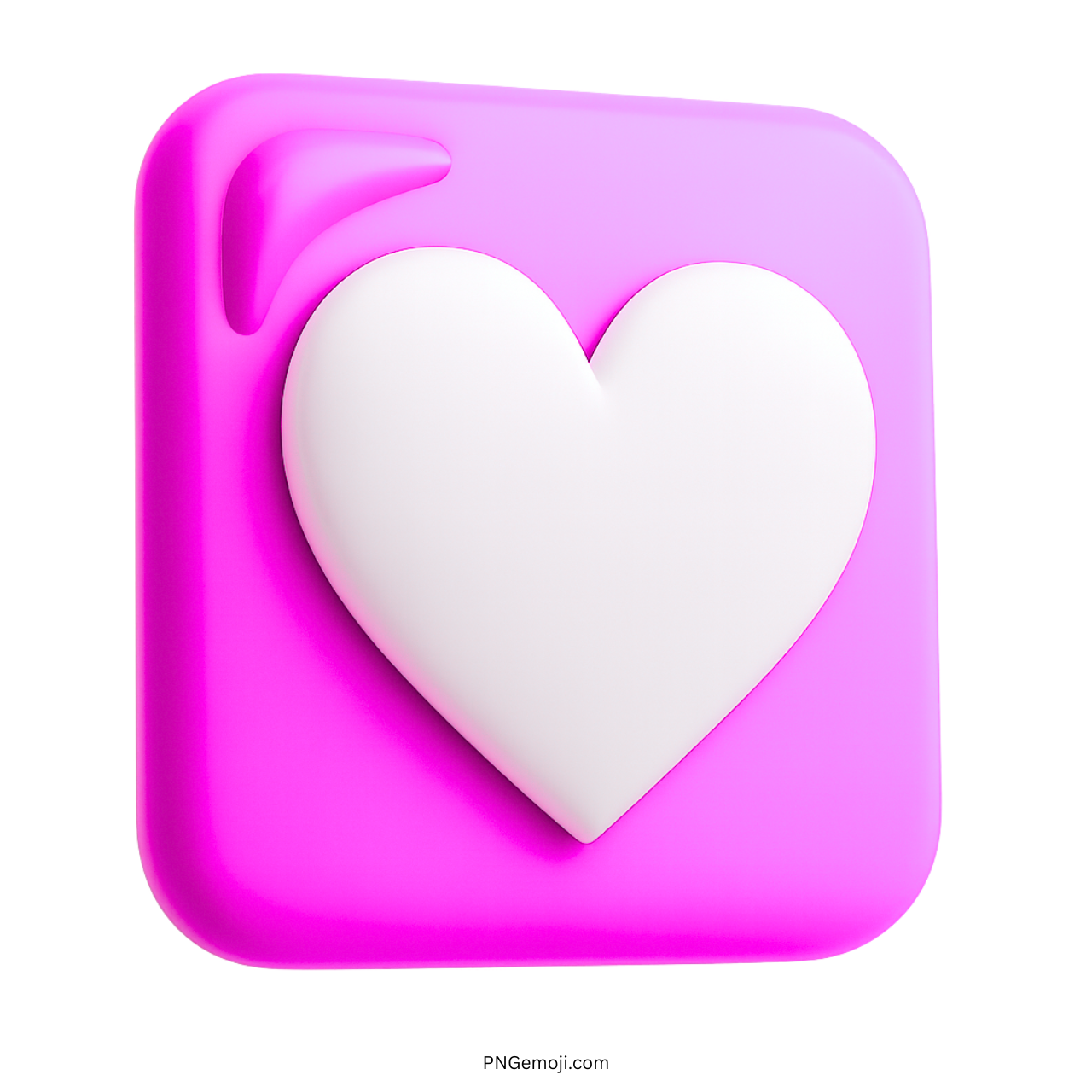 3D white heart emoji on soft pink background symbolizing love, affection, and warmth