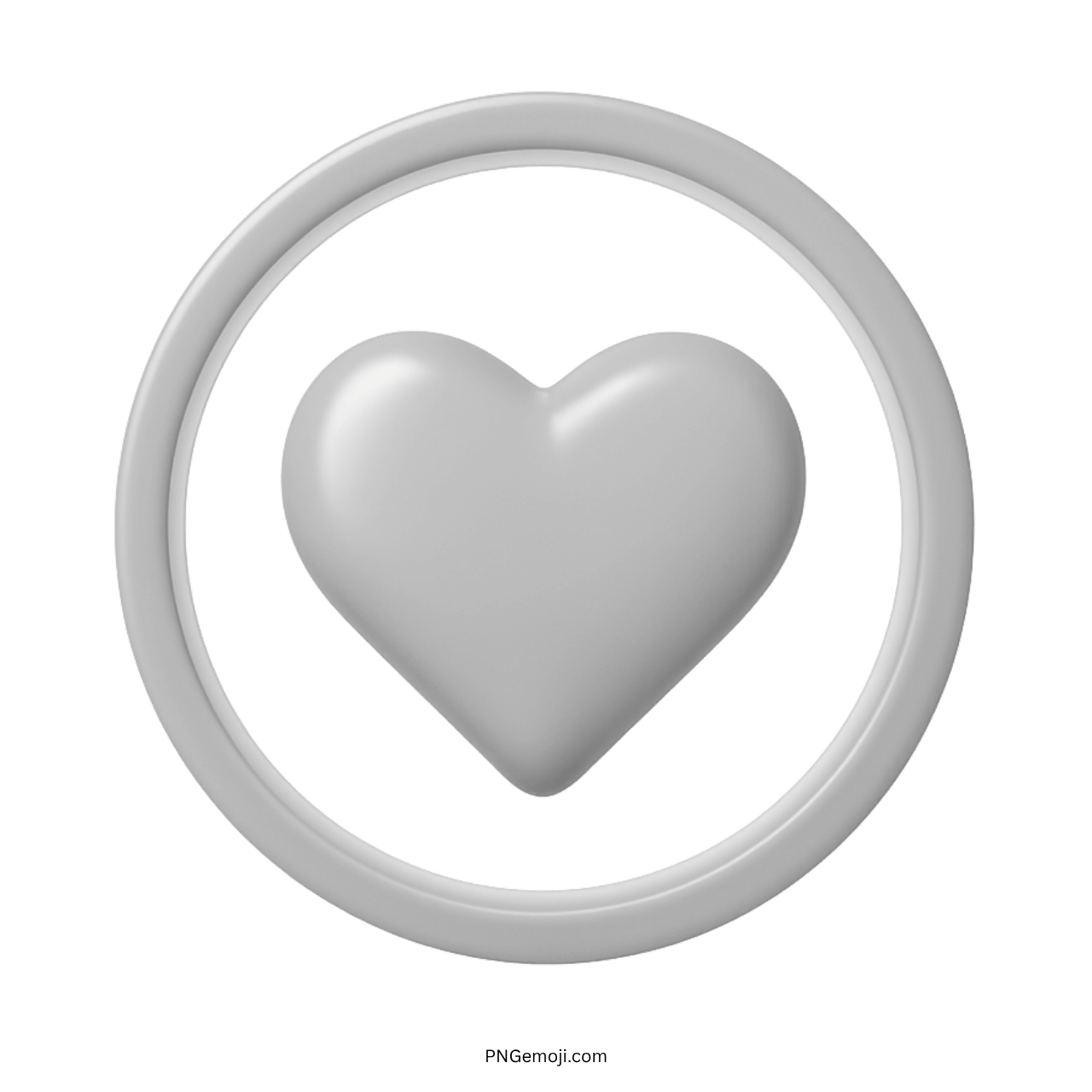 3D white heart emoji icon symbolizing pure love, peace, and emotional clarity