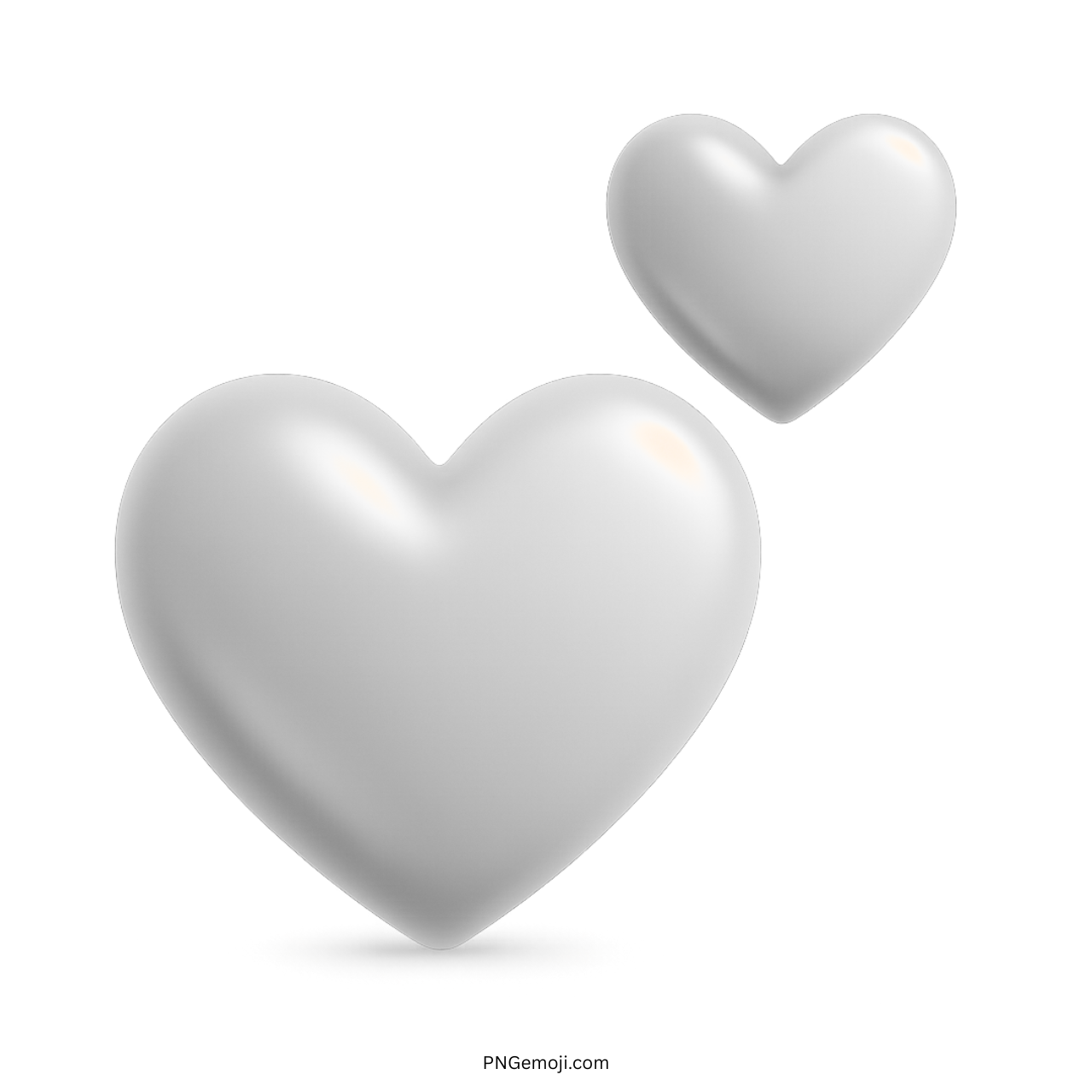 3D white two hearts emoji expressing pure love, peace, kindness and harmony