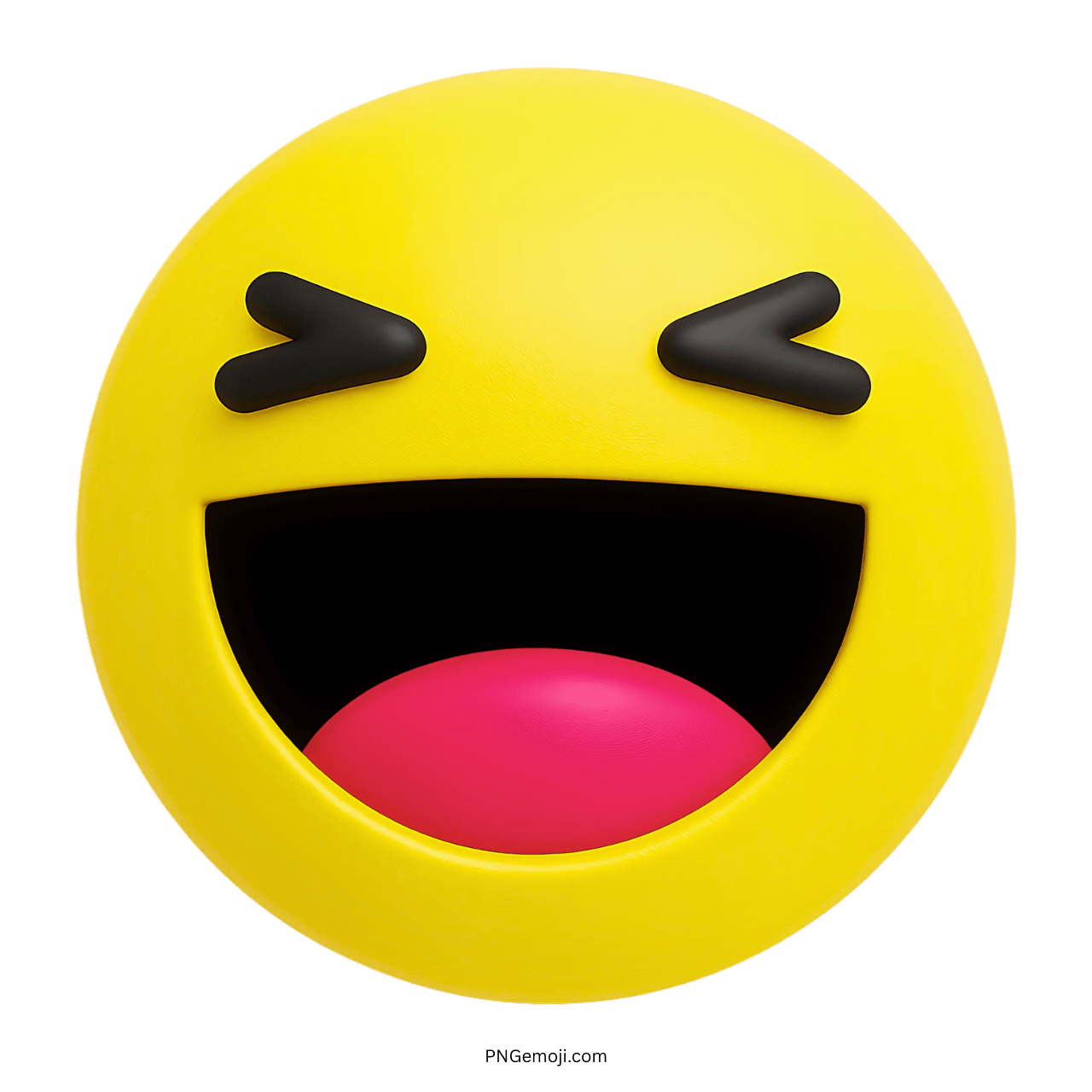 3D yellow Facebook Haha emoji laughing with closed eyes and open mouth