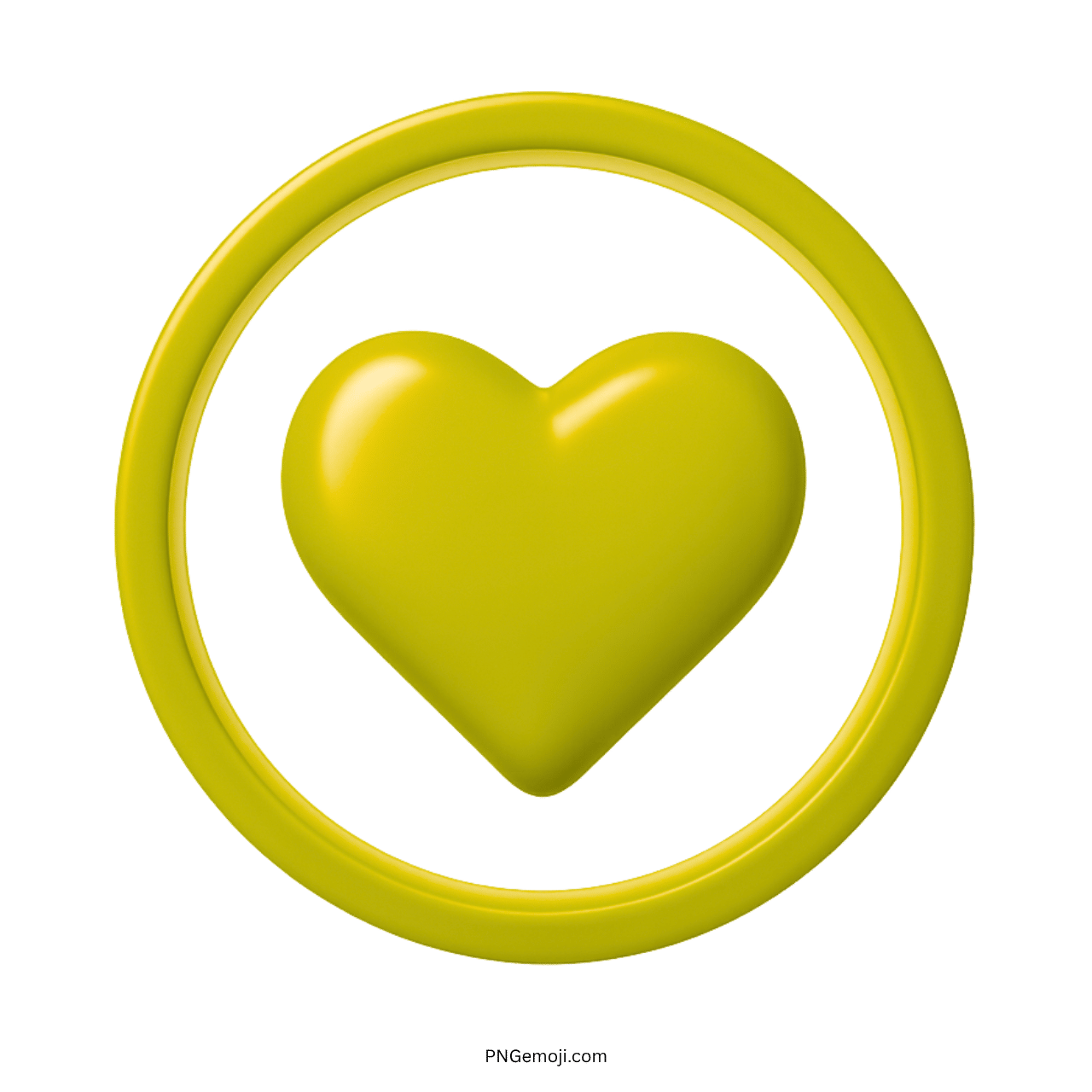 3D yellow heart emoji icon expressing cheerful, friendly, and optimistic emotions