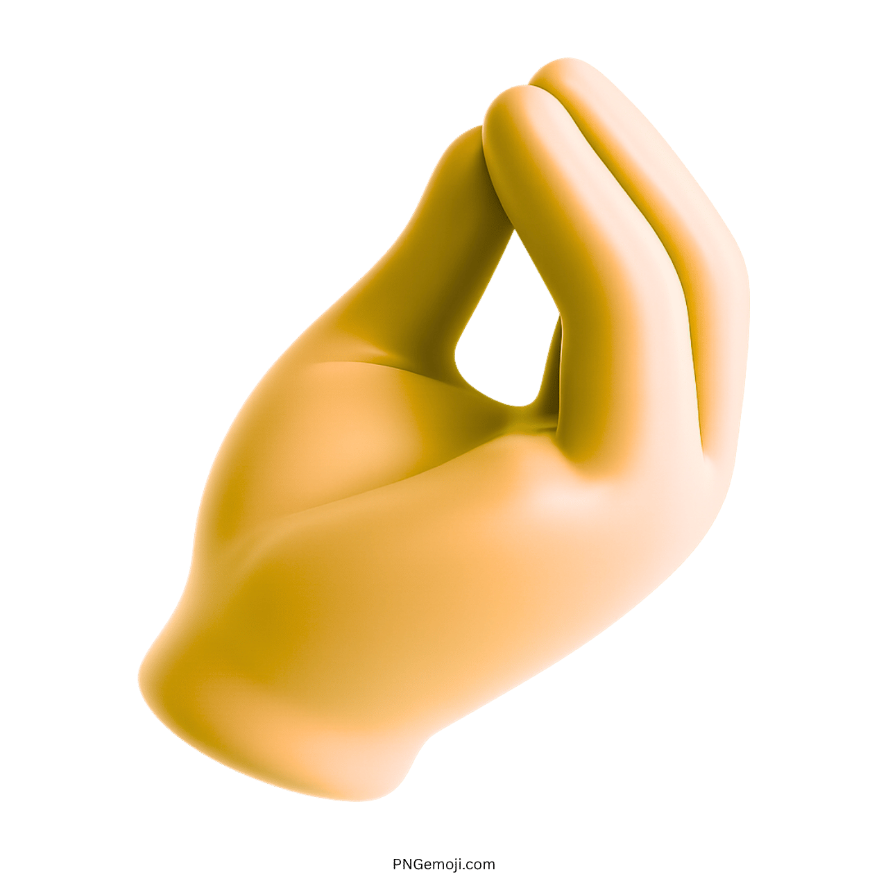 3D yellow Italian hand gesture emoji with transparent background for modern clipart use