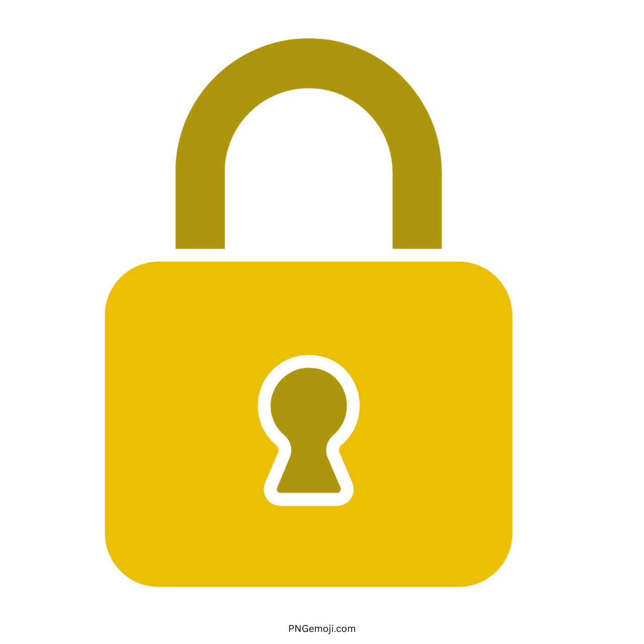 3D yellow lock emoji with golden keyhole for security and privacy visuals