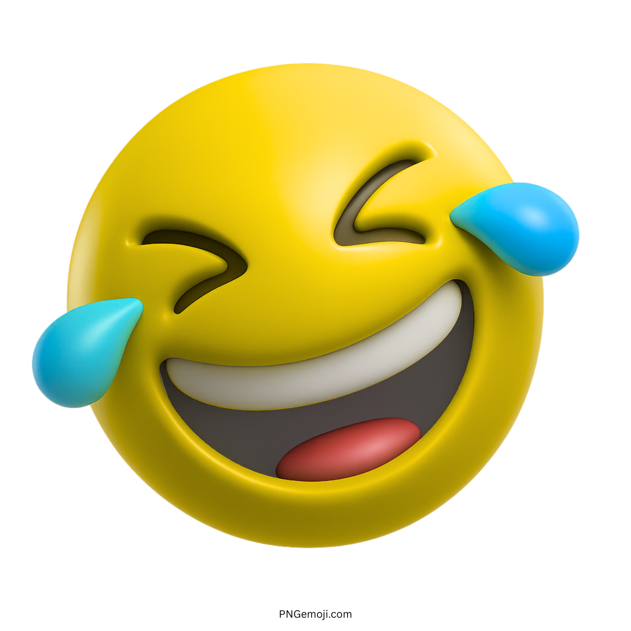 3D yellow emoji laughing hard with joyful tears on face