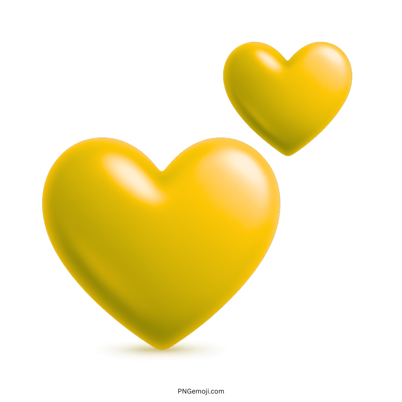 3D yellow two hearts emoji icon showing friendship, happiness, warmth and positive vibes