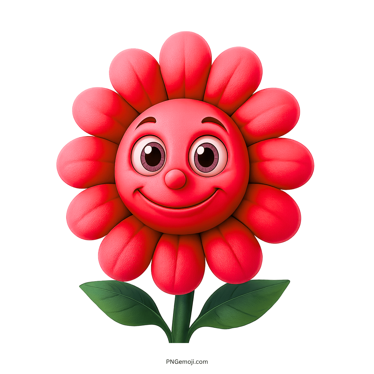Cheerful Red Petal Cartoon Sunflower PNG Clipart