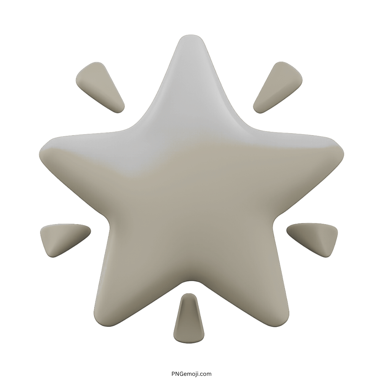 3D beige glowing star emoji with sparkles, transparent background
