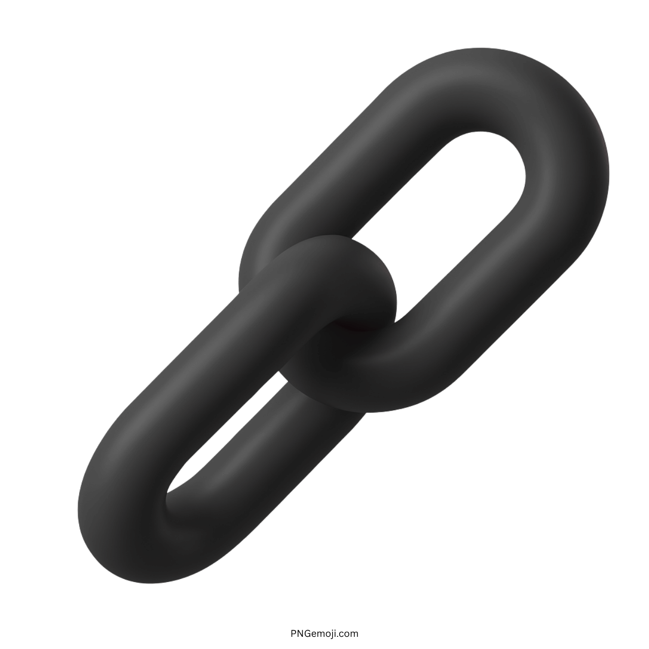 3D black link chain emoji symbolizing hyperlink, connection, or strong digital link
