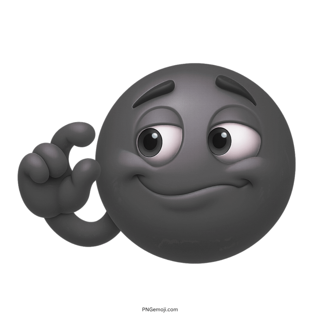 Black 3D emoji making a "this much" gesture with confident, smug facial expression