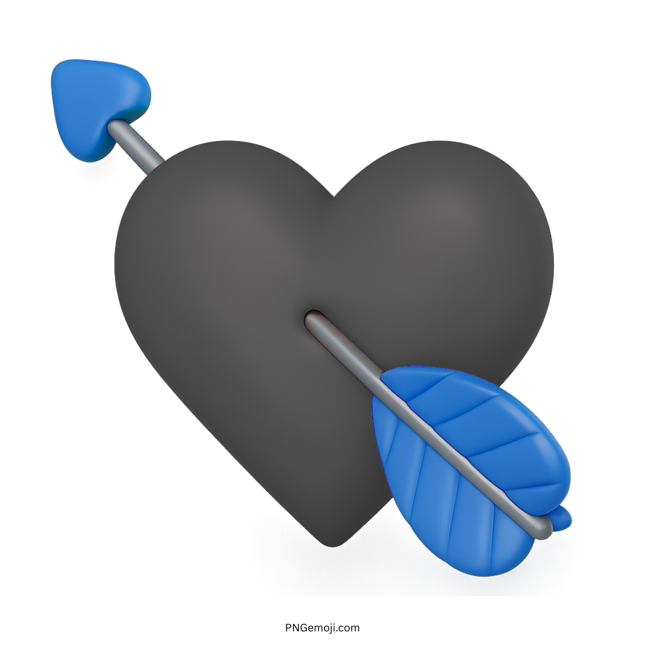 Black heart pierced with blue arrow emoji symbolizing dark love or deep emotions