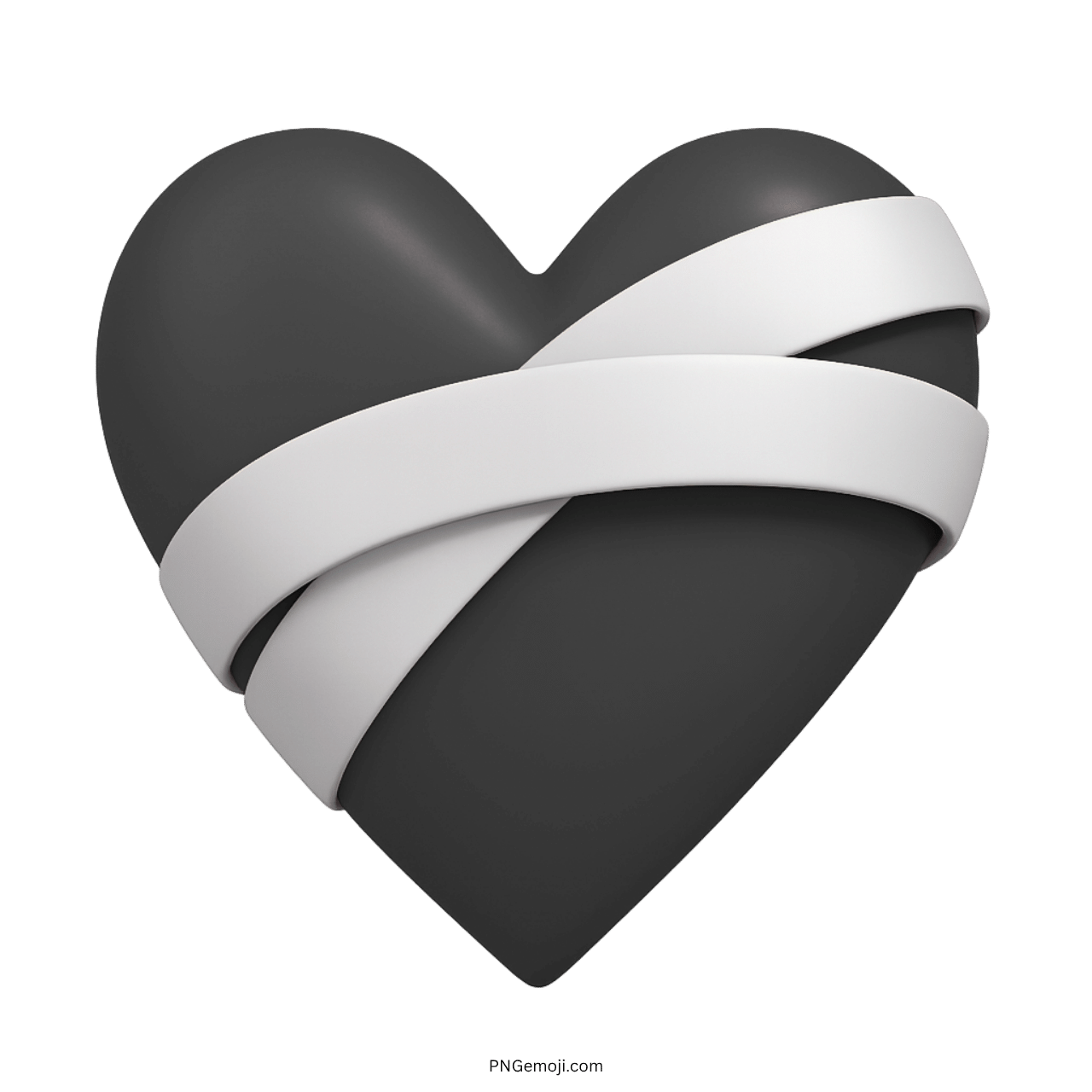 Black mending heart emoji with white bandages symbolizing deep emotional recovery