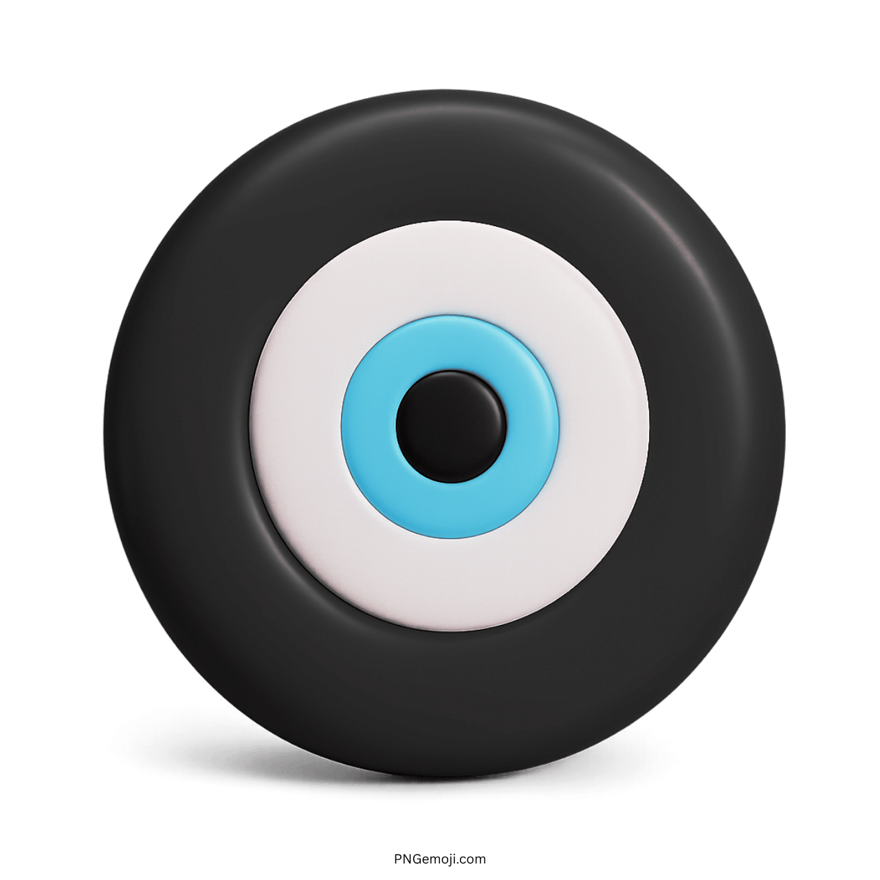 3D black Nazar amulet emoji with evil eye charm symbol for spiritual protection PNG