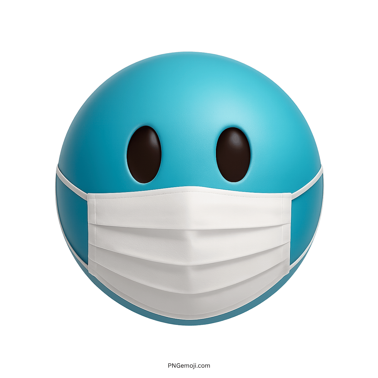 Blue emoji with white surgical mask representing pandemic safety and health awareness