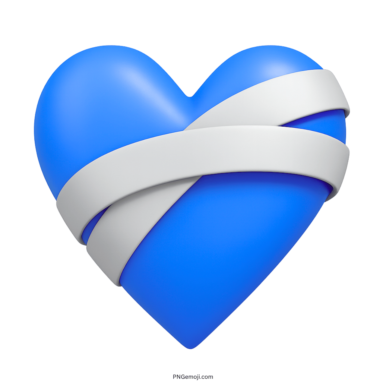 Blue mending heart emoji wrapped in white bandages representing emotional healing