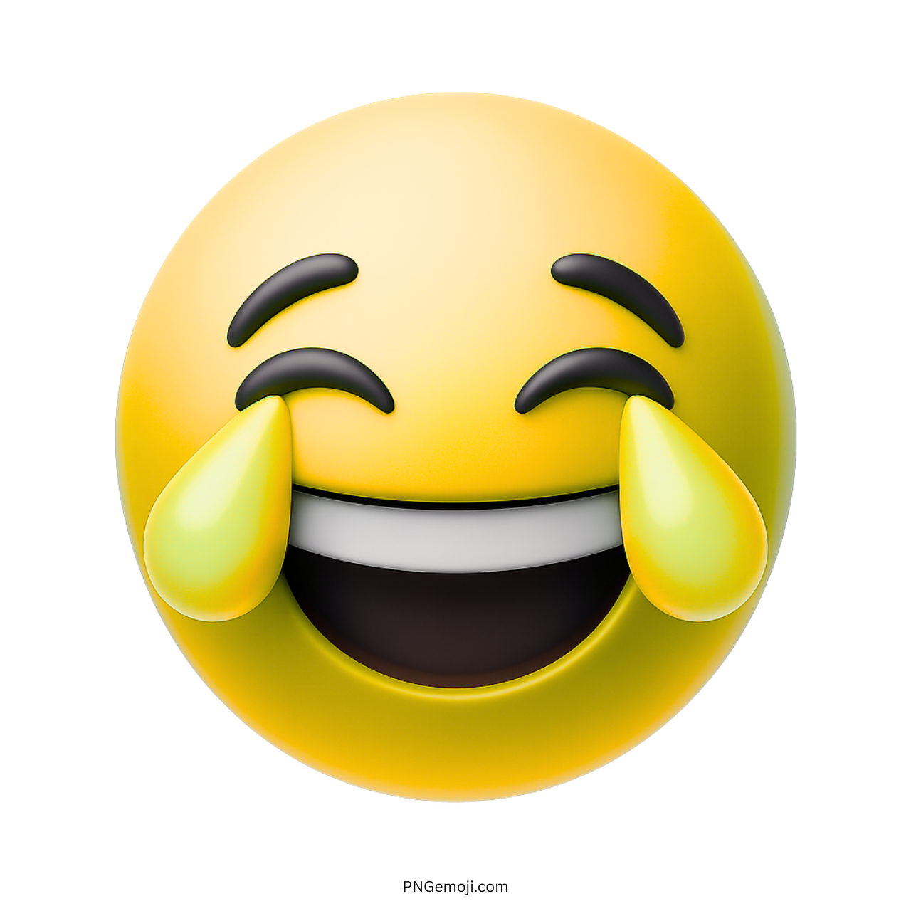 Classic yellow 3D emoji laughing with tears of joy and smiling eyes