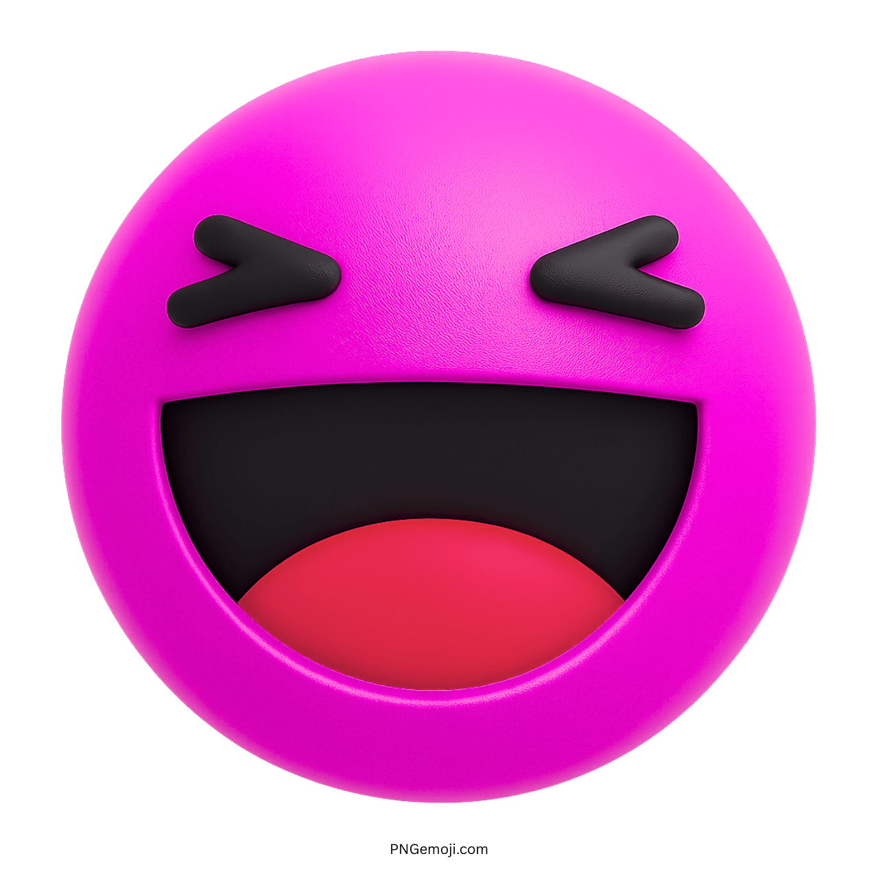 3D Facebook haha emoji with wide open laughing mouth and closed eyes