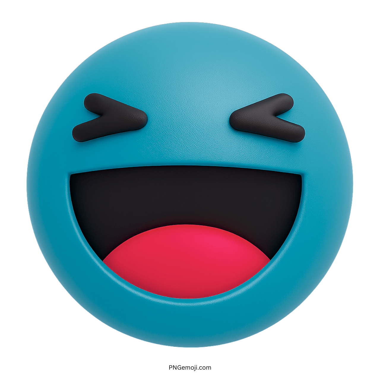 3D blue Facebook haha emoji laughing with closed eyes and red mouth