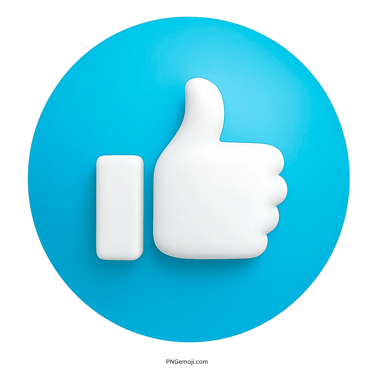 3D white thumbs up emoji icon on blue background Facebook like symbol image