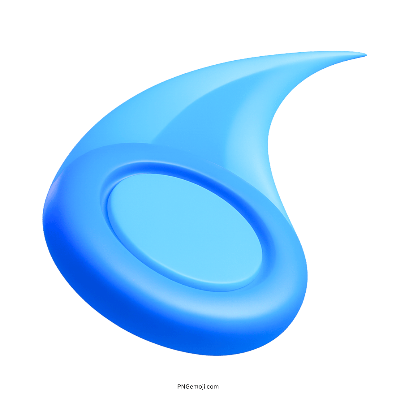 3D blue flying disc emoji with sleek, modern design and transparent background