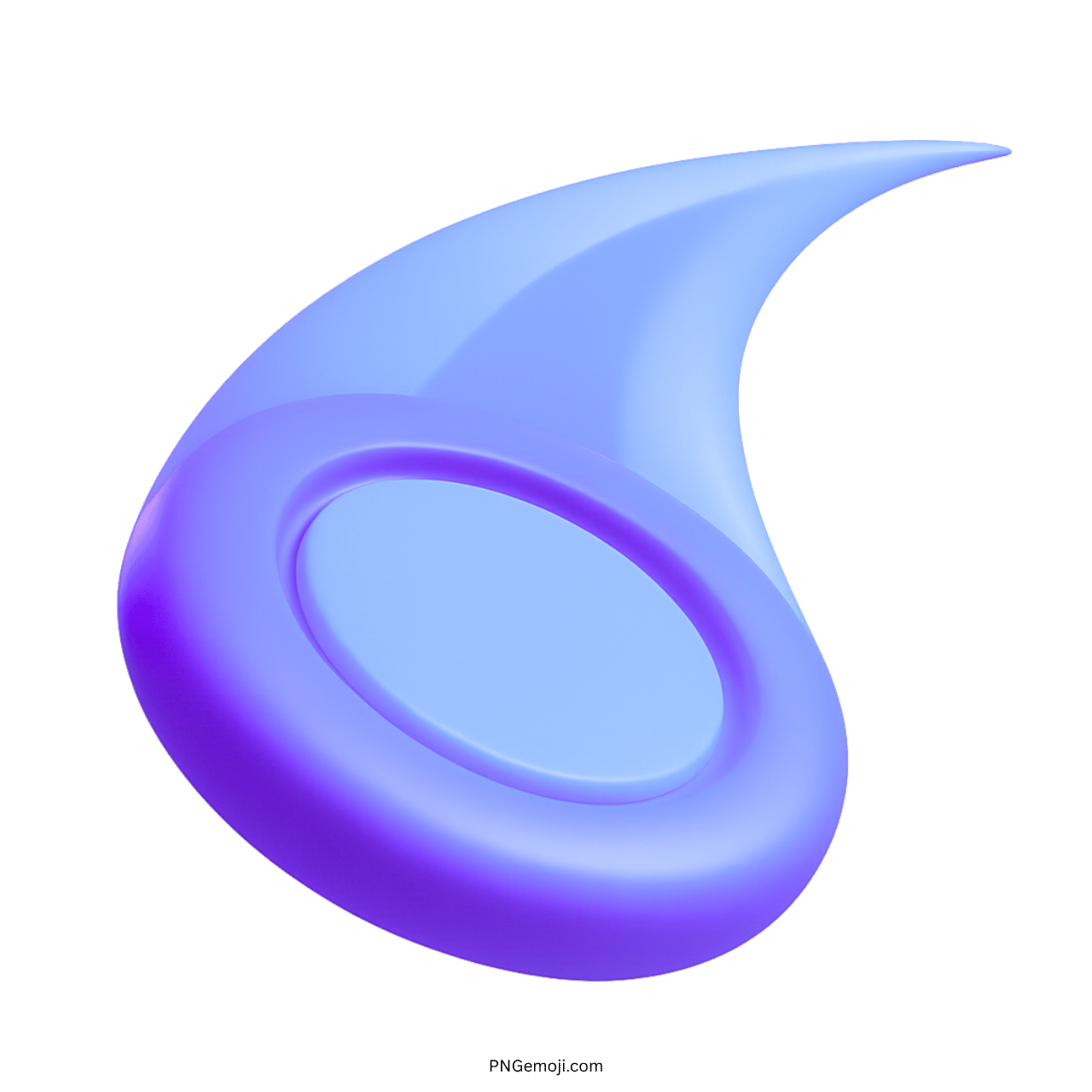 3D light blue flying disc emoji with sleek, modern design and transparent background