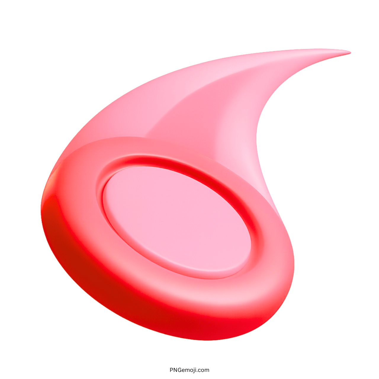 3D pink flying disc emoji with sleek, modern design and transparent background