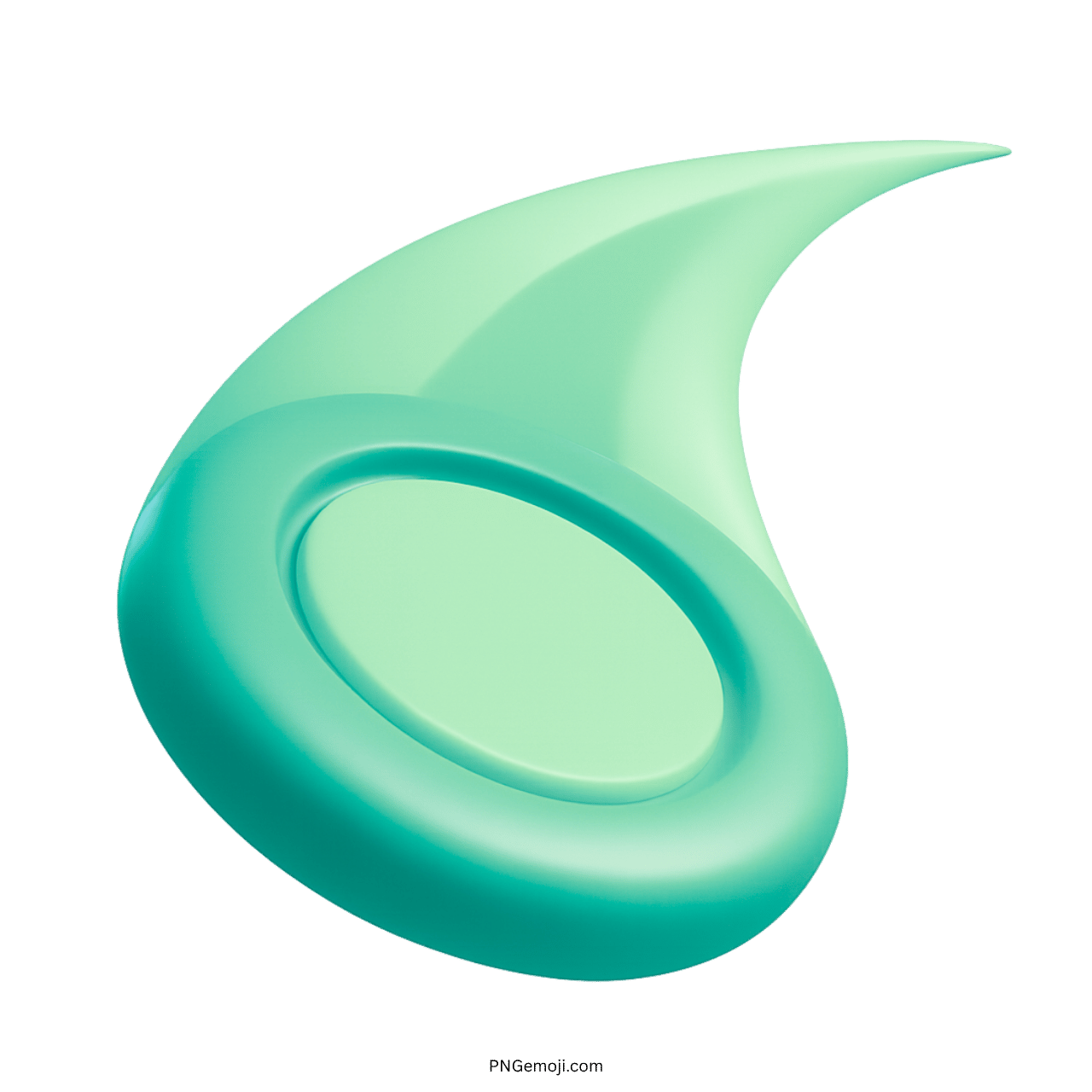 3D teal flying disc emoji with sleek, modern design and transparent background