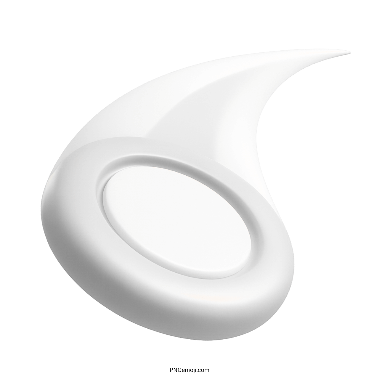 3D white flying disc emoji with sleek, modern design and transparent background
