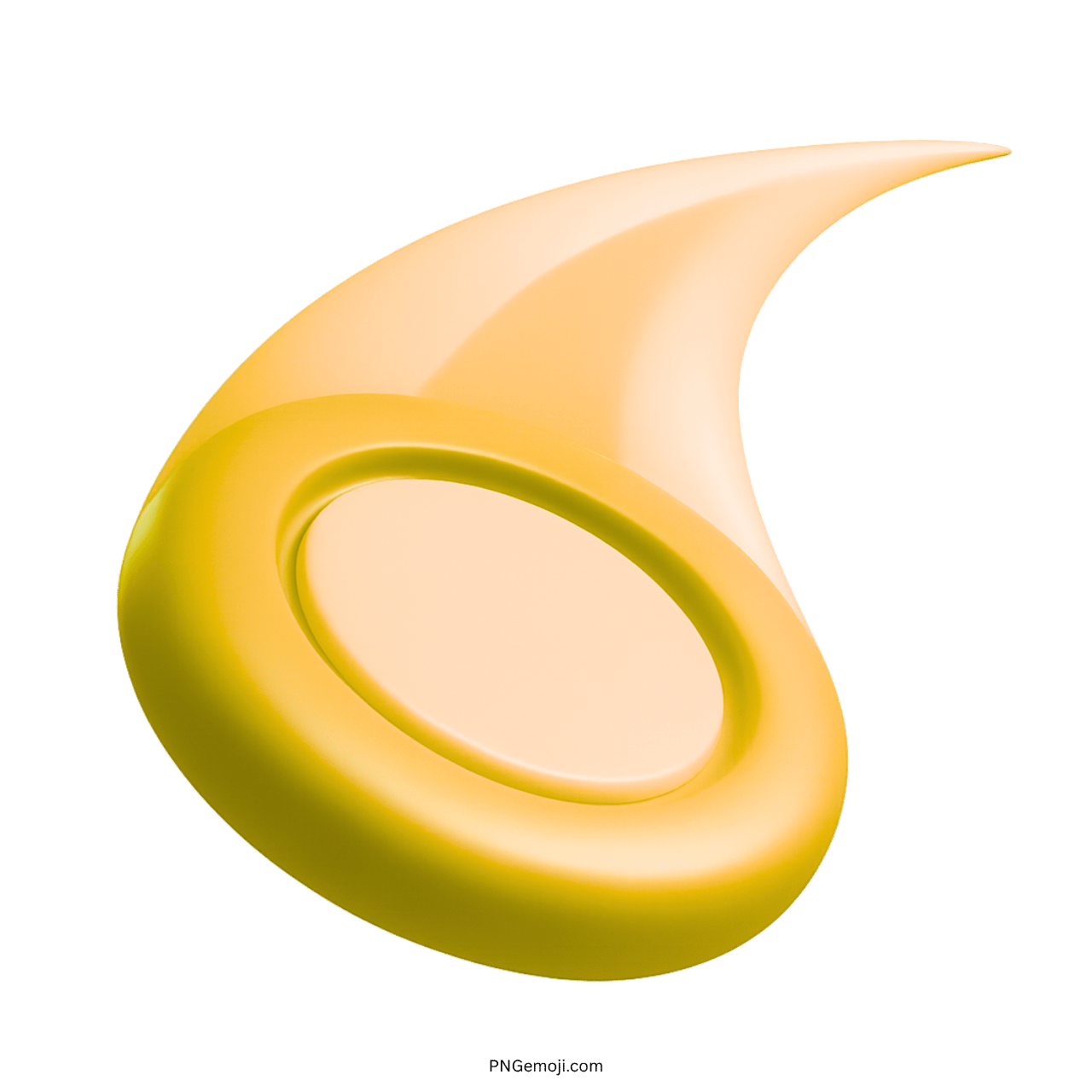 3D yellow flying disc emoji with sleek, modern design and transparent background