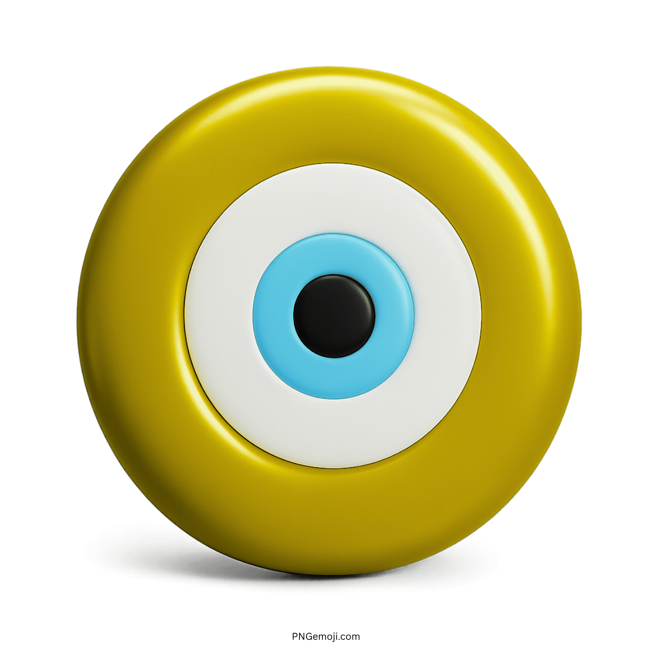 3D golden Nazar amulet emoji with blue evil eye charm for spiritual and visual protection