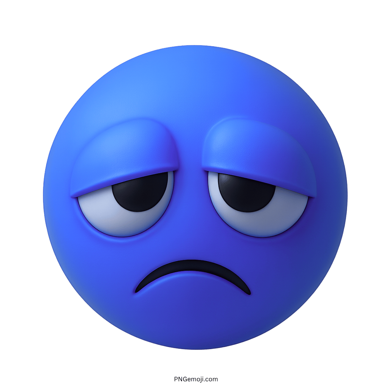 Goofy Ahh Sad Emoji with a blue sad face expression and droopy eyes