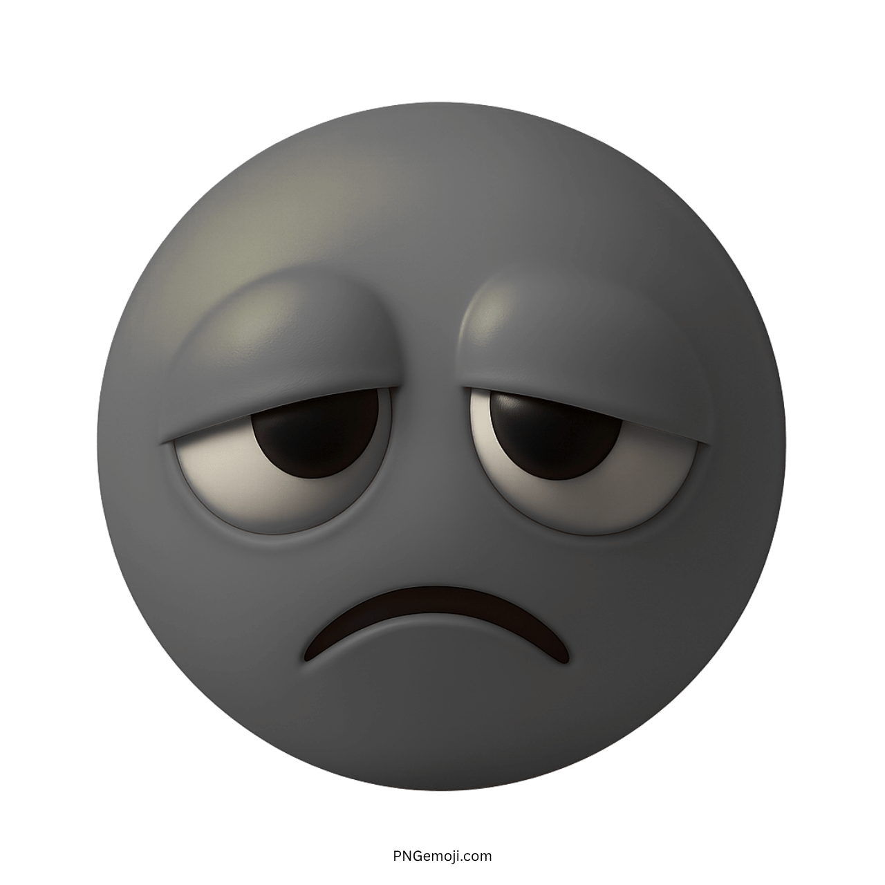  Goofy Ahh Sad Emoji with a gray sad face and droopy eyes