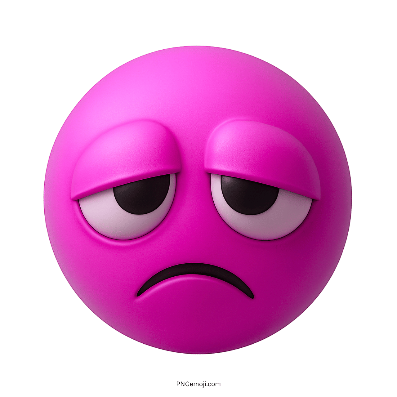 Goofy Ahh Sad Emoji with a pink sad face and droopy eyes