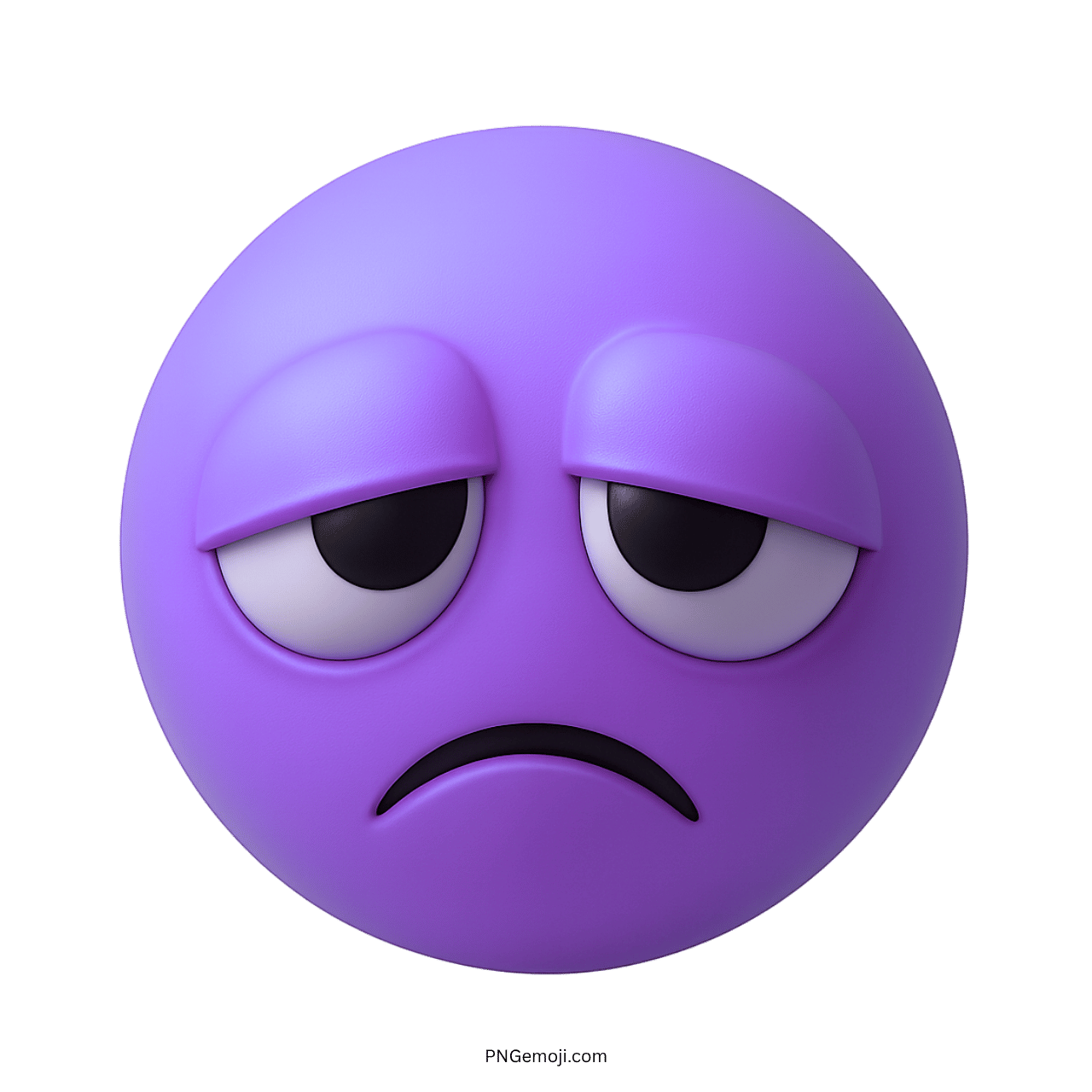 Goofy Ahh Sad Emoji with a purple sad face and droopy eyes