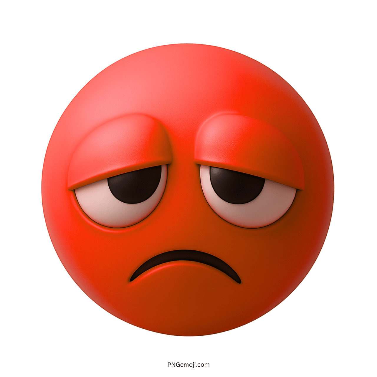 Goofy Ahh Sad Emoji with a red sad face and droopy eyes