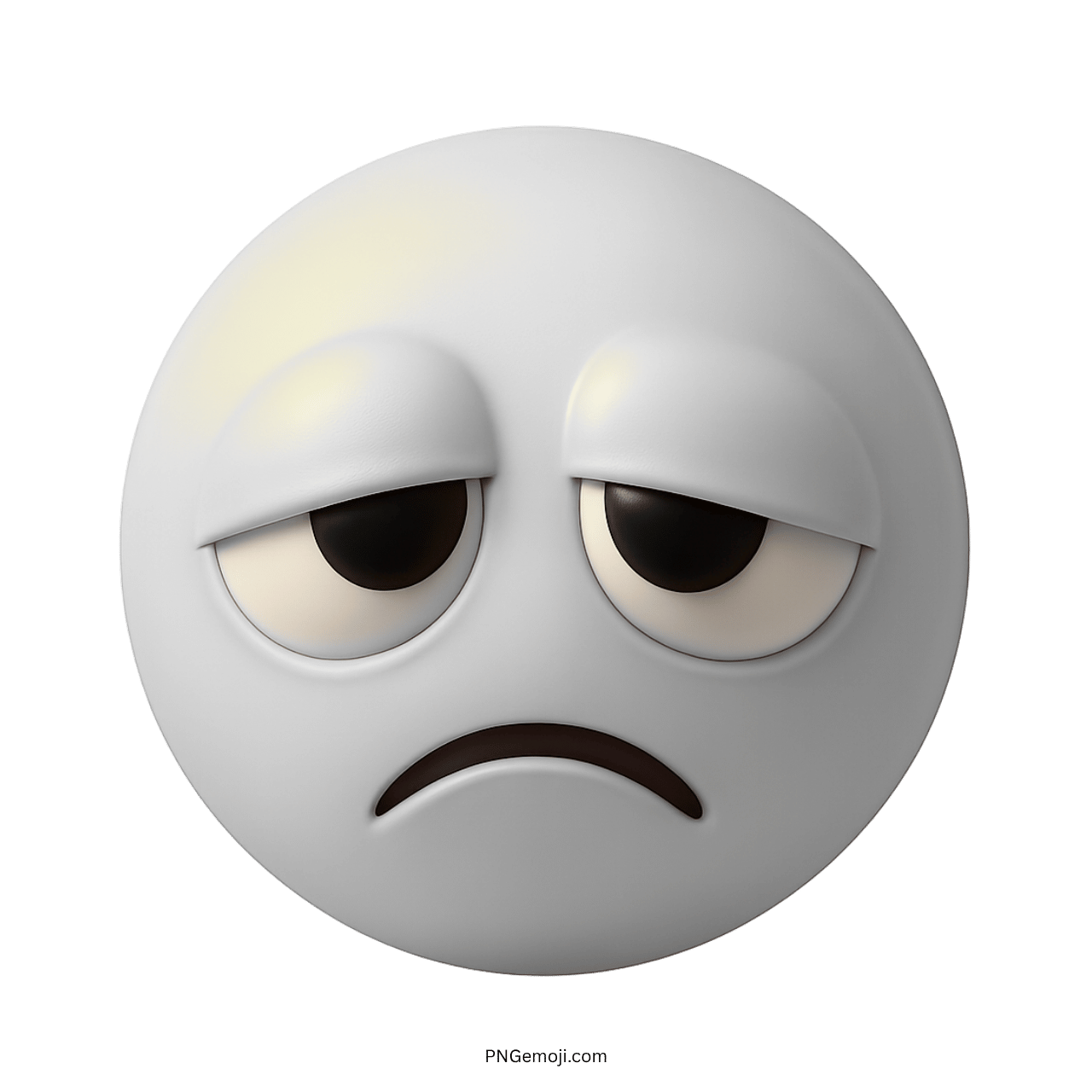 Goofy Ahh Sad Emoji with a white sad face and droopy eyes