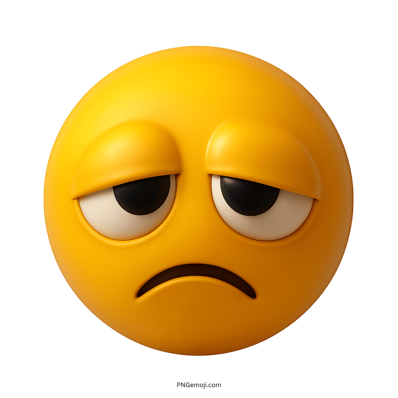 Goofy Ahh Sad Emoji with a yellow sad face and droopy eyes
