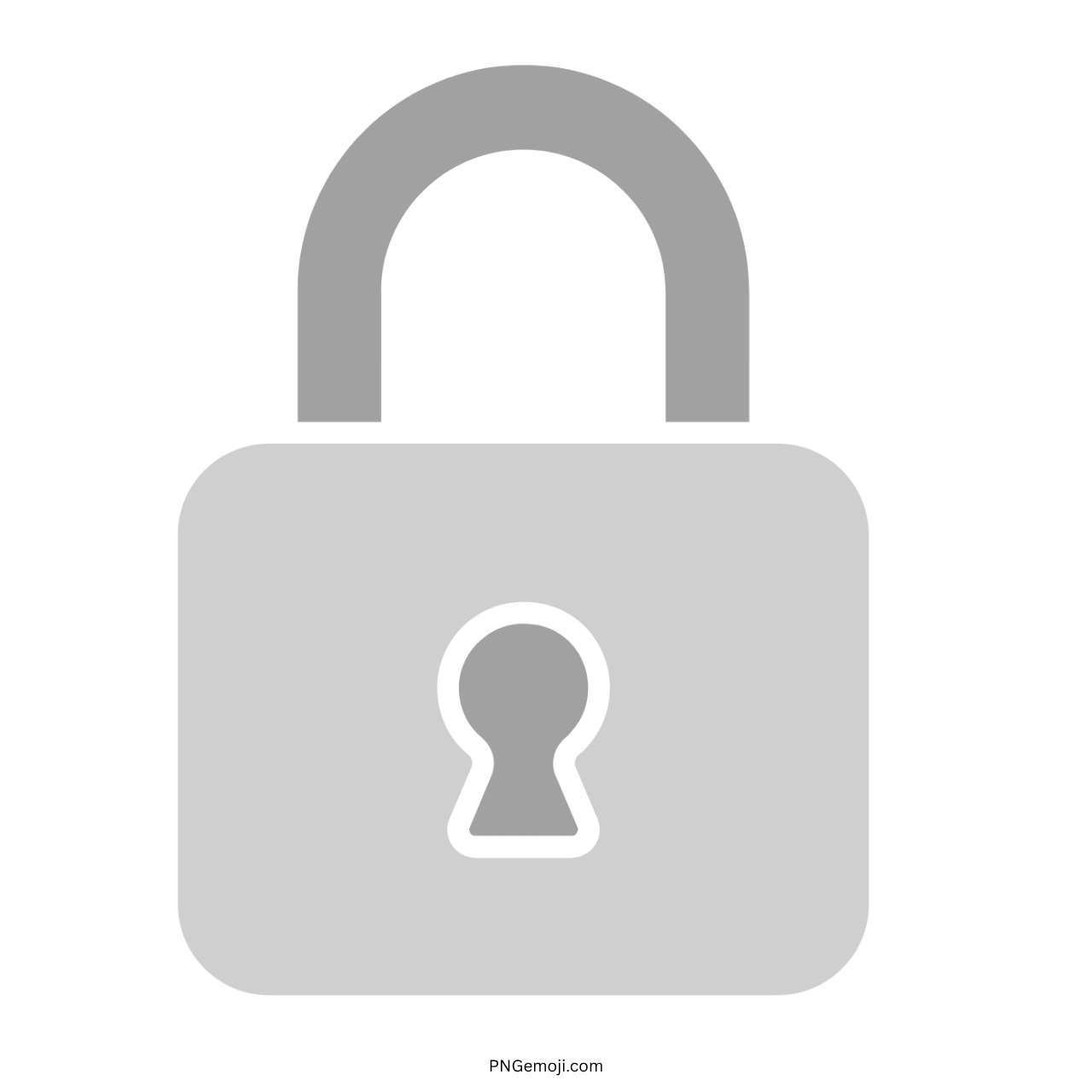 Gray lock emoji icon representing privacy, secure access, data protection, and cybersecurity visuals