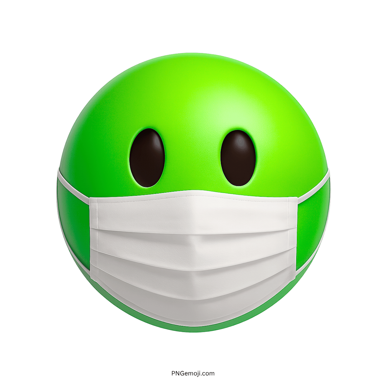 Bright green 3D emoji with surgical mask symbolizing health, safety, and hygiene awareness
