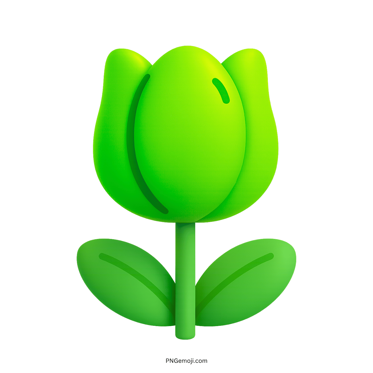 Green Tulip Flower Illustration PNG with Smooth Design