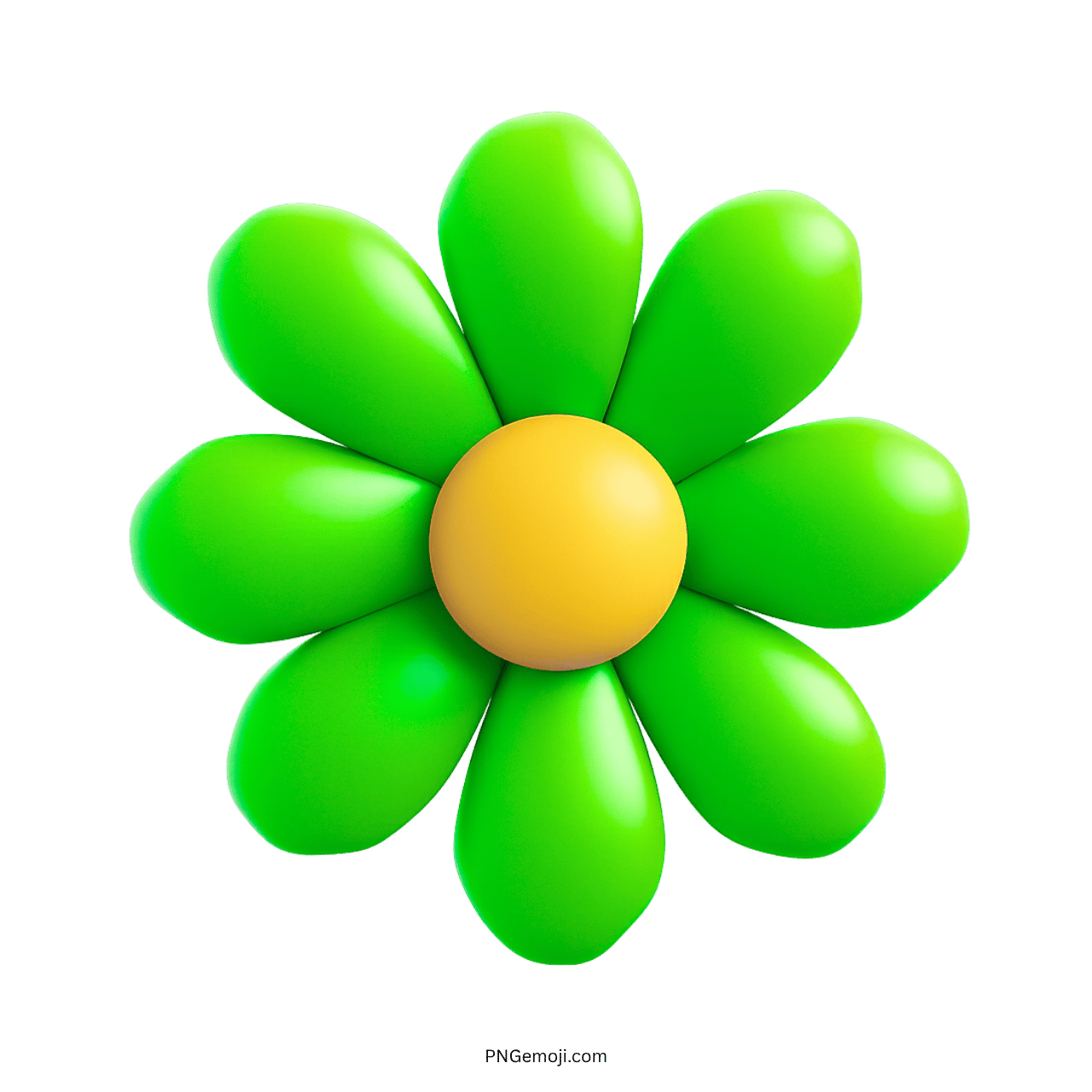  Fresh green and yellow daisy flower clipart with smooth, rounded petals and center