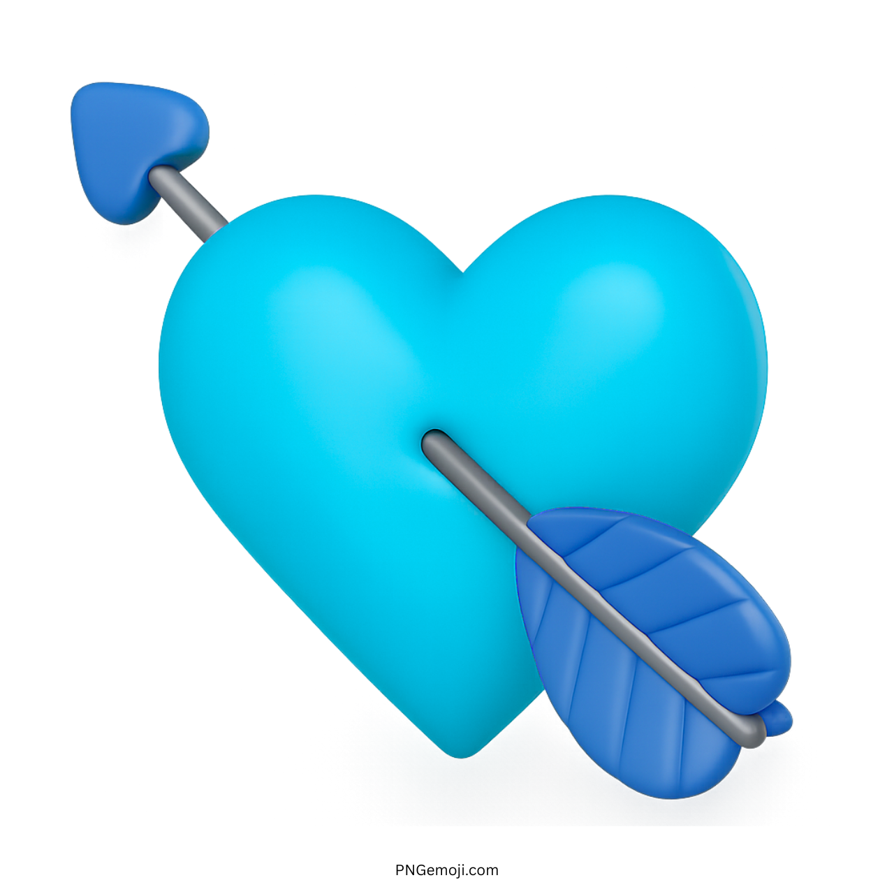 Light blue heart emoji with arrow showing soft love, affection, or gentle emotions
