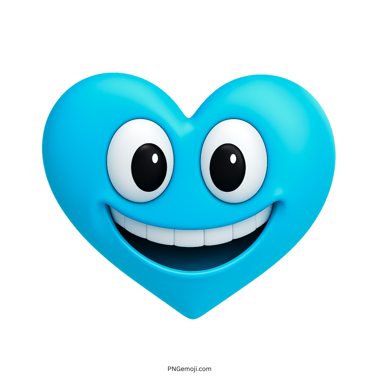 Light blue heart emoji with large cartoon eyes and bright smiling expression.