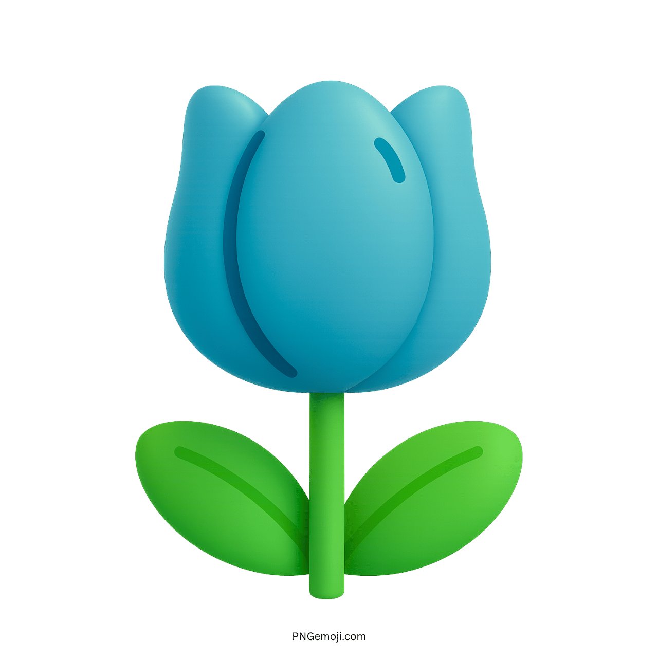  Light Blue Tulip Flower Illustration PNG with Smooth Design
