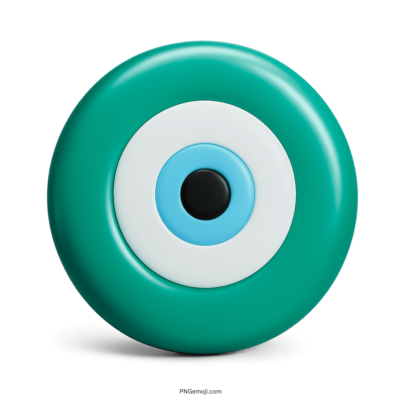 Nazar amulet emoji with turquoise and white concentric circles for evil eye protection