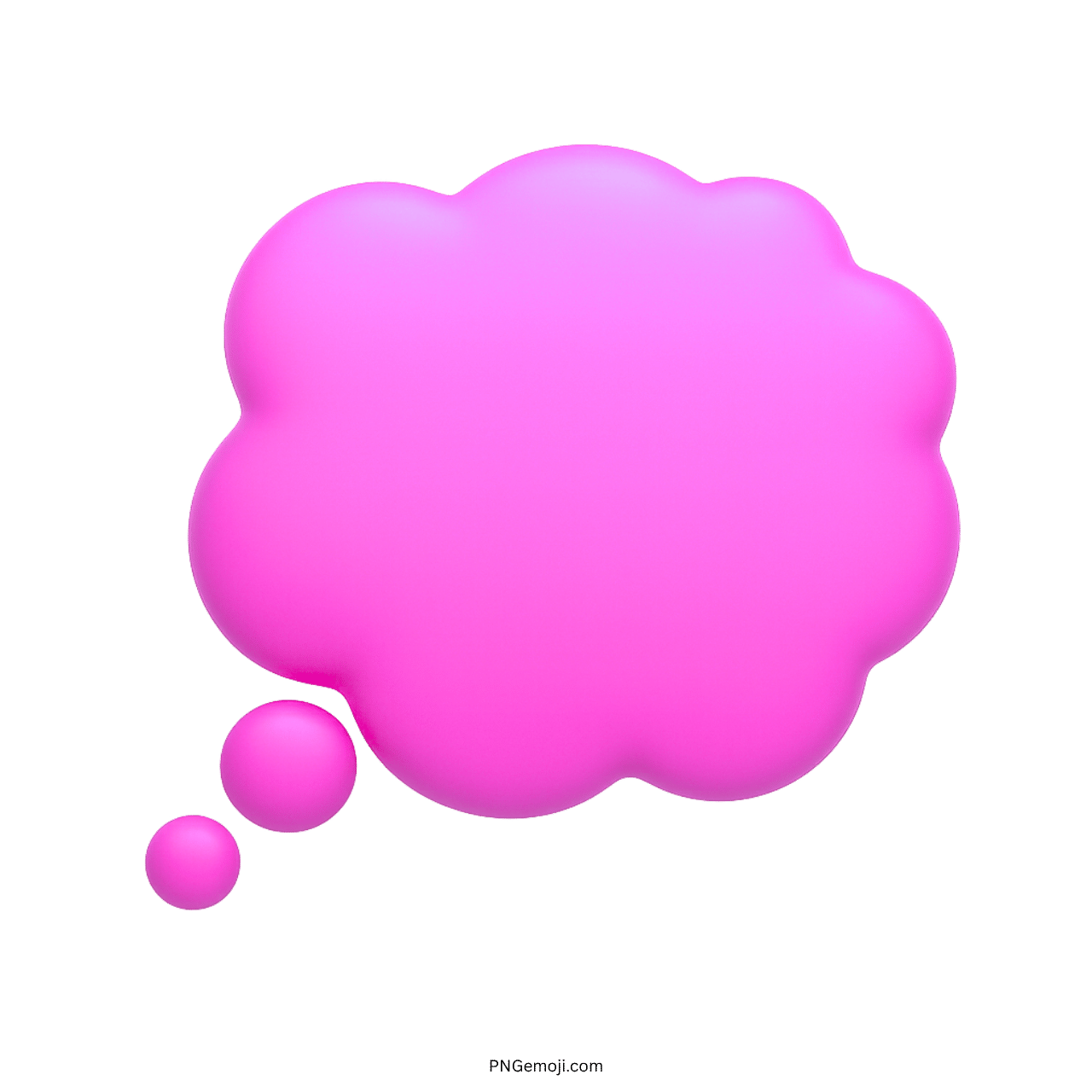 3D pink thought balloon emoji PNG with playful gradient and transparent background