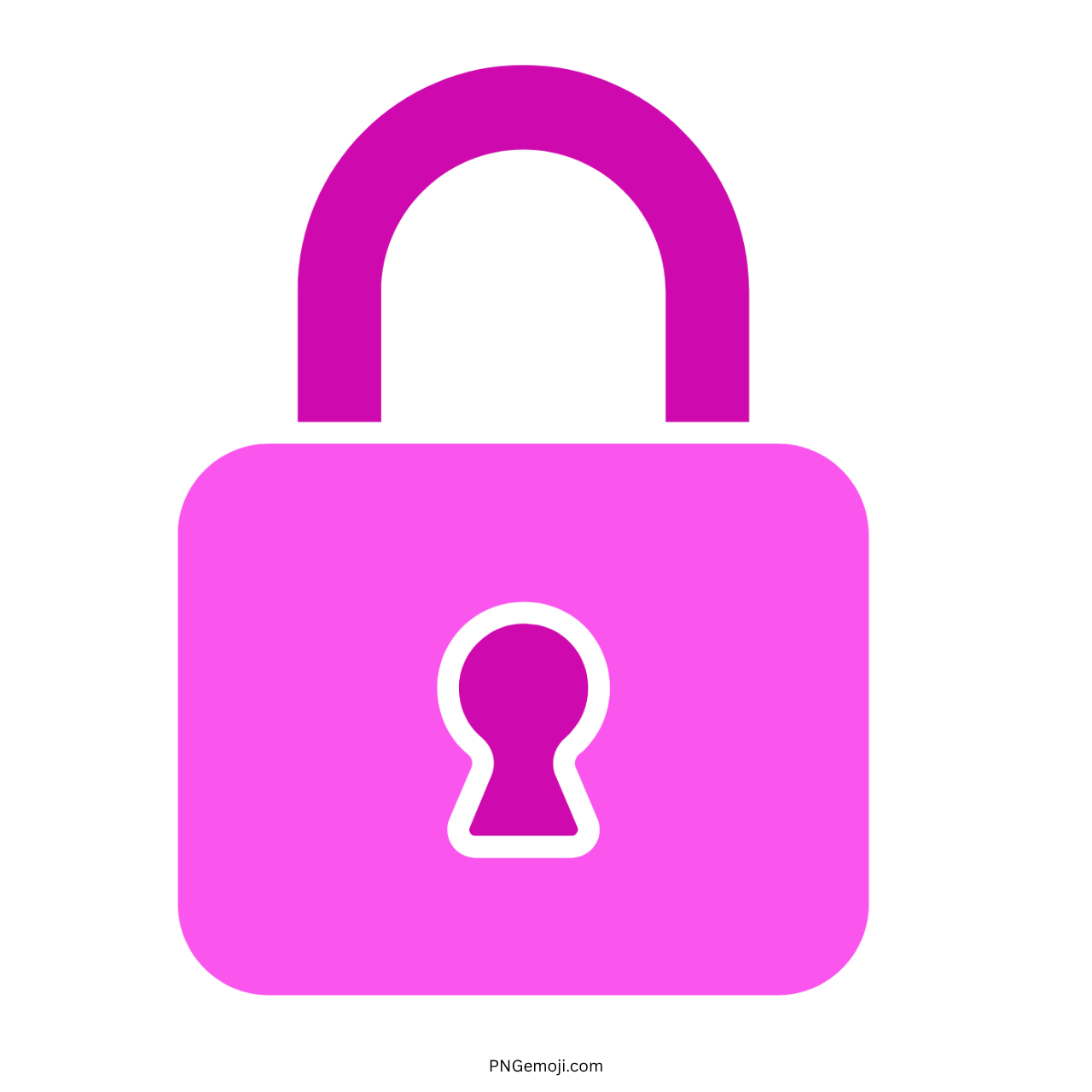 Pink 3D lock emoji icon for data security, privacy protection, and encryption visuals