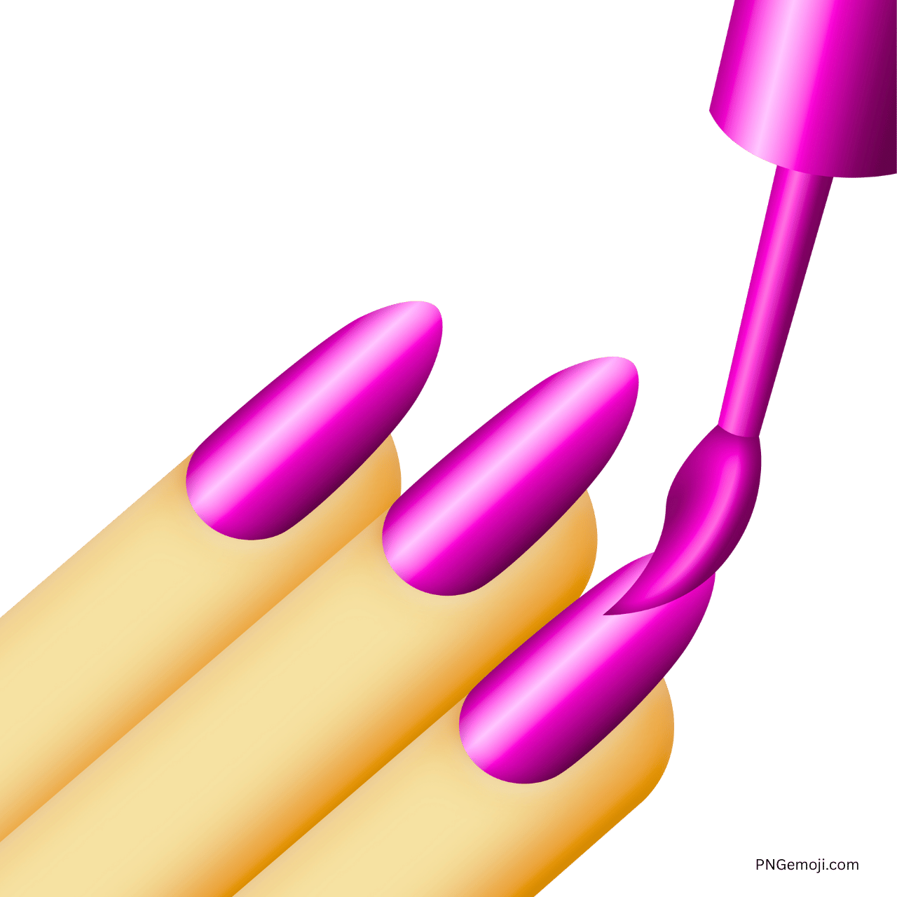 3D pink nail polish emoji showing glamorous manicure in vibrant hot-pink color
