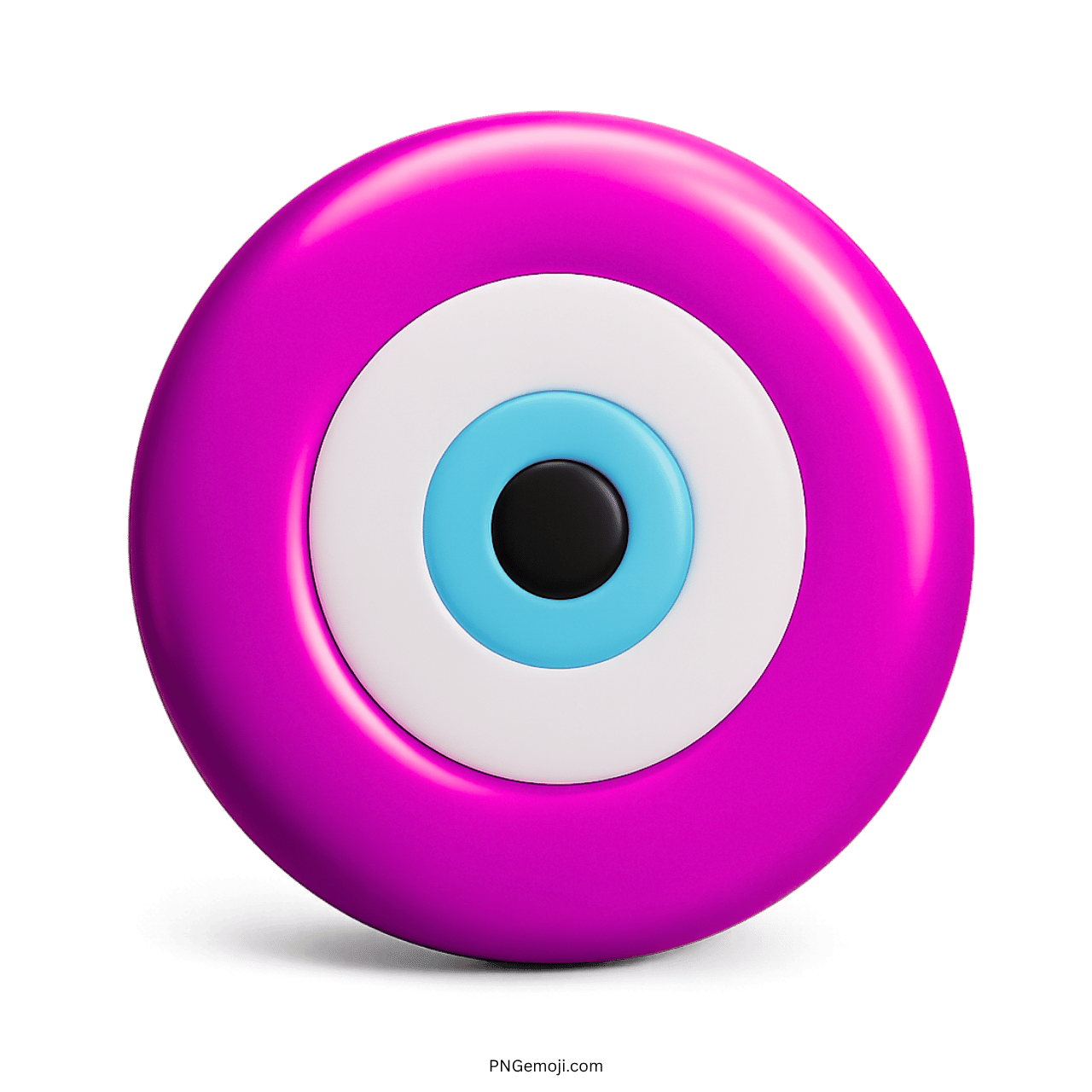 3D pink Nazar amulet emoji with blue evil eye charm and spiritual protective design