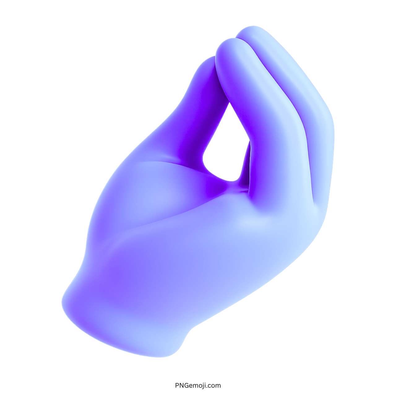 Purple 3D Italian hand emoji with expressive gesture and realistic smooth shading